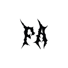 FA monogram logo design letter text name symbol monochrome logotype alphabet character simple logo