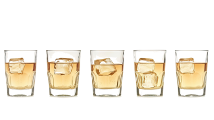Glasses of Tequila With Ice Clinking Together for a Cheerful Toast Generative AI