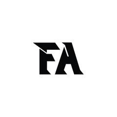 FA monogram logo design letter text name symbol monochrome logotype alphabet character simple logo