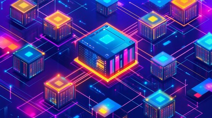 Fototapeta premium Central hub concept for big data connection server