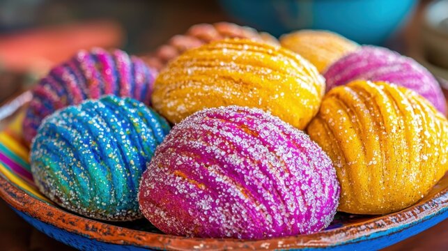 Delight in colorful conchas a feast of mexican sweet bread