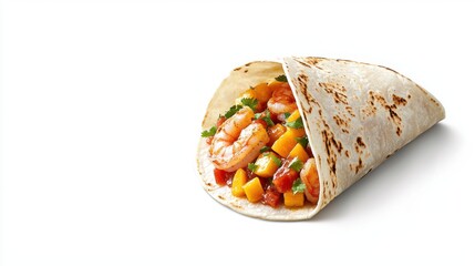 Savor delicious grilled shrimp tacos with fresh mango salsa