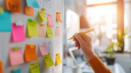 Marketing team develops comprehensive content strategy on whiteboard