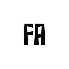 FA monogram logo design letter text name symbol monochrome logotype alphabet character simple logo