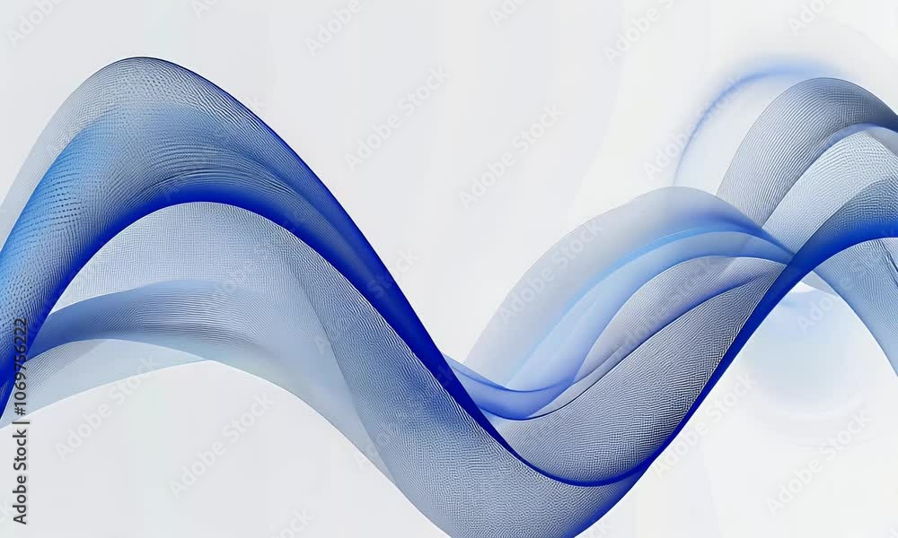 Poster abstract blue background with waves and lines vector presentation design template, simple white back