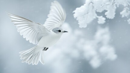 Obraz premium Snowy Bird in Flight