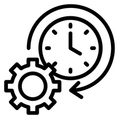 Time Efficiency Outline Icon