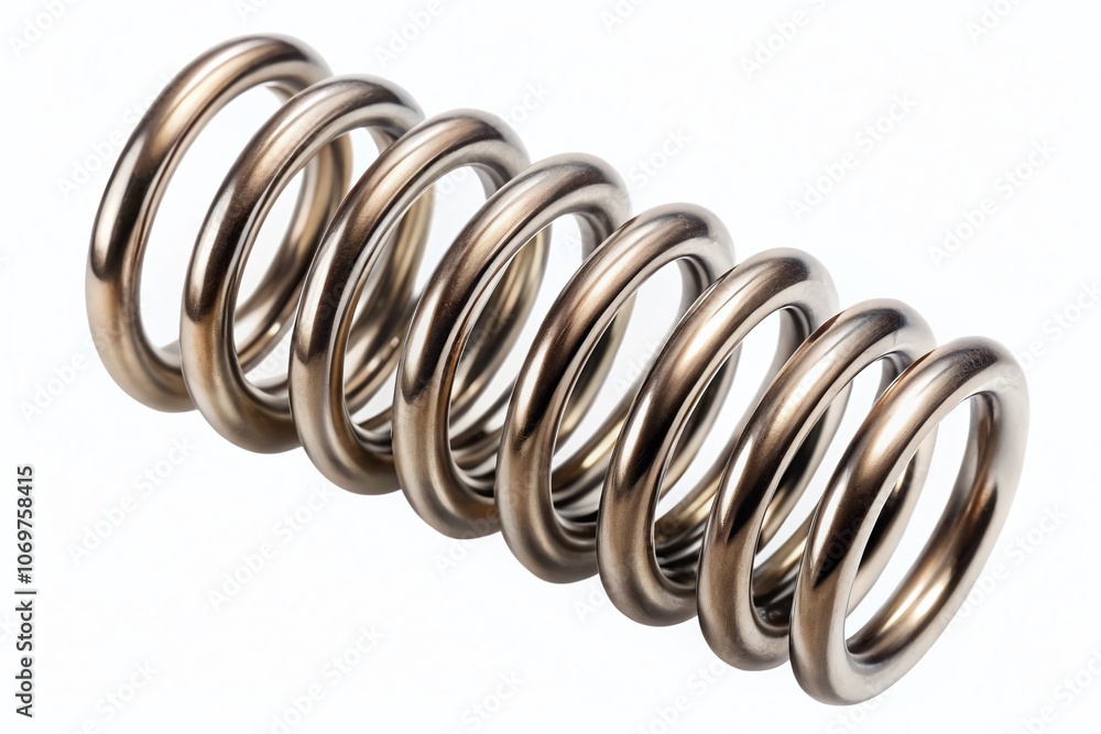 Poster high-resolution suspension spring isolated on transparent background for engineering and industrial 