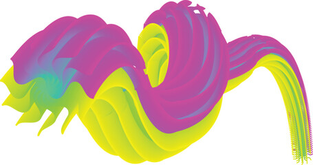 Taurus knot spiral natural waves Jazz green tones towards deep purple.
