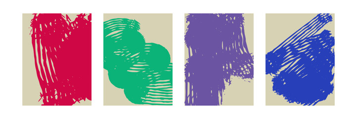 Grunge brush strokes cover set. Trendy minimal flyer, presentation, brochure, banner, poster design