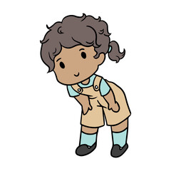 cartoon curly hair child
