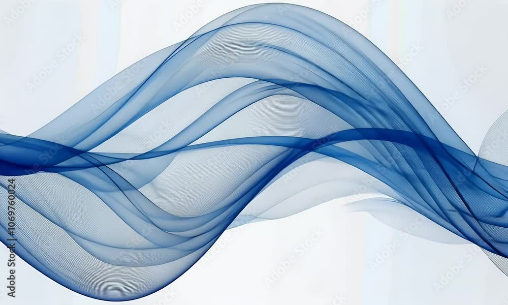 Poster abstract blue background with waves and lines vector presentation design template, simple white back