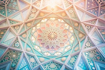 Intricate Geometric Patterns in Soft Pastels Creating an Ethereal Backdrop of Elegance and Subtlety for Documentary Photography in Horizontal Format