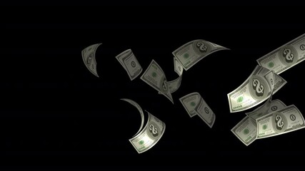 Money Flying Animation HD On Alpha