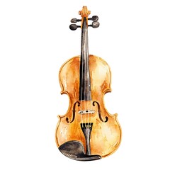 Fototapeta premium Watercolor Illustration of a Violin.