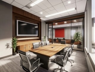 Professional Conference Room with Modern Office Furniture