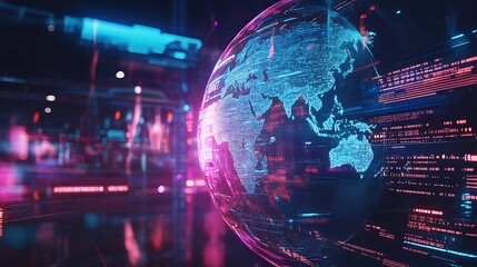 Obraz premium Neon Lights Tunnel