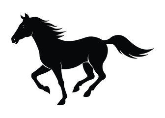 horse silhouette isolated on white