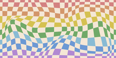 Psychedelic checkerboard rainbow