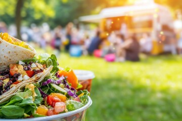 Food truck serves colorful salads and wraps to health-focused crowd