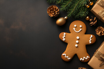 Gingerbread Man Cookie with Festive Decor

