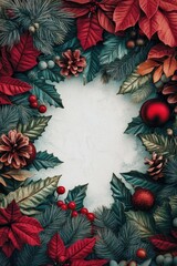 Christmas Wreath with Red and Green Decorations
