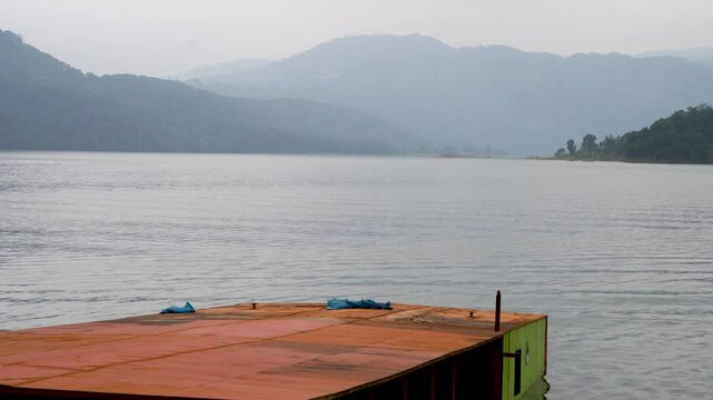 Beautiful Umiam Lake water ripples during the evening