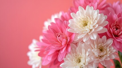 Pink and White Flower Vase