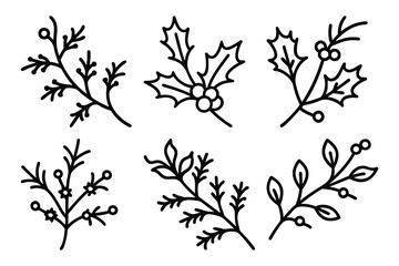 Fototapeta premium background with Christmas leaf