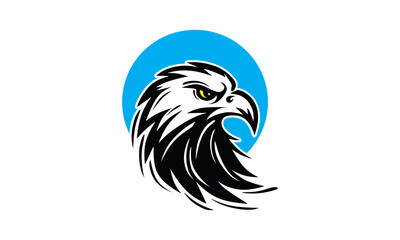 great eagle head logo, silhouette of strong hawk close up vector illustrations