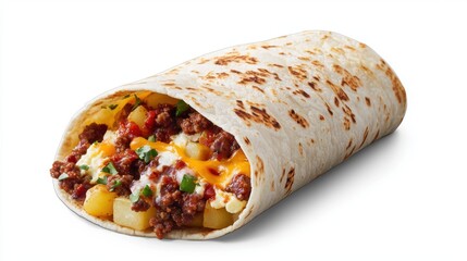 Delicious Breakfast Taco with Scrambled Eggs and Potatoes