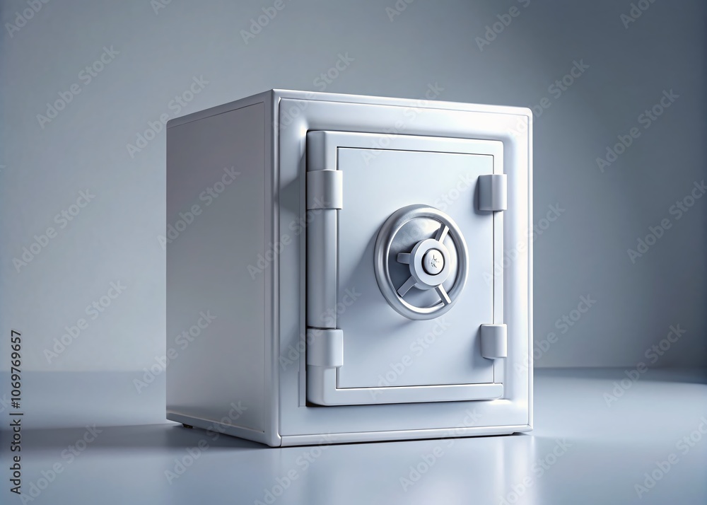 Poster minimalist outline icon of a safe box: a clean and simple representation for security and protection