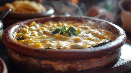 Creamy Poblano Pepper Dish with Corn and Herbs