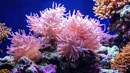 Obraz premium Colorful Sea Anemone Coral Reef Close Up