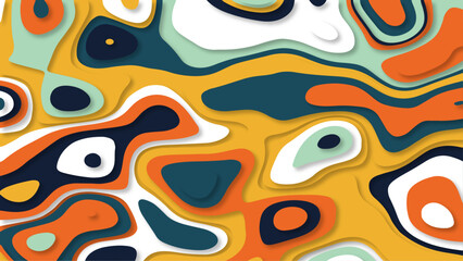 3D abstract colorful papercut background vector. Paper cut banner concept.