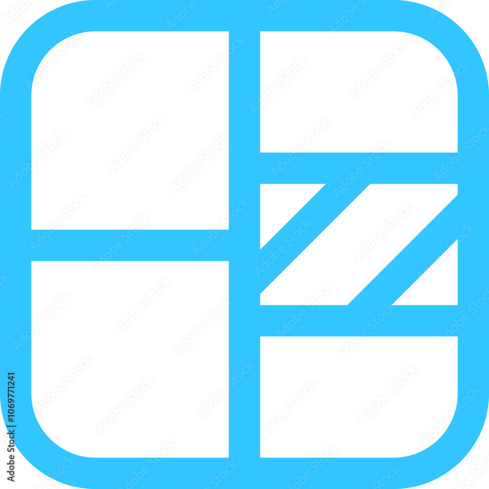 Poster a simple blue geometric design featuring overlapping shapes and a modern aesthetic suitable for vari