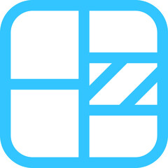 A Simple Blue Geometric Design Featuring Overlapping Shapes and a Modern Aesthetic Suitable for Various Digital Applications