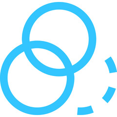 Blue Interconnected Rings Representing Unity and Collaboration in a Contemporary Style, Suitable for Various Professional Contexts