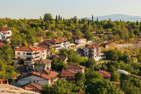 Historical houses of Safranbolu at sunset. Visit Safranbolu concept photo