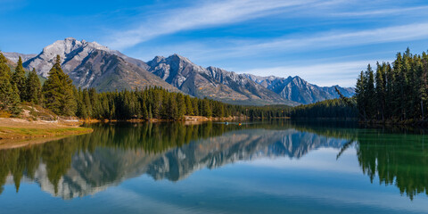 Johnson Lake Banff National Park Panorama