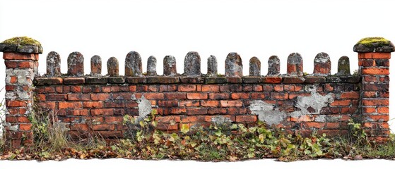 Explore the timeless beauty of an antique brick fence
