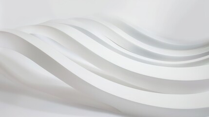 Pure White Curved Background - a clean and minimalistic visual. The pure white curves create a serene and elegant atmosphere, perfect for a variety of design applications.