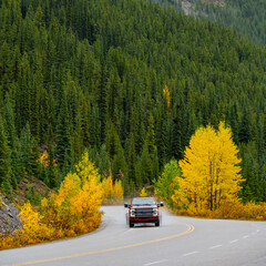 Road Trip Banff National Park Two Cars