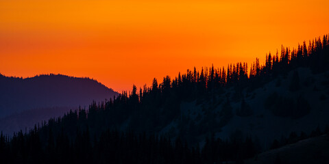Obraz premium Sunset Sunrise Hurricane Ridge Olympic National Park Washington State