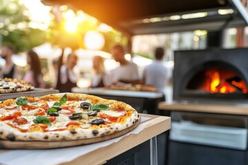 Savor artisan pizzas from our gourmet woodfired oven food truck