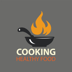 pan, fry, icon, cooking, cast, logo, culinary, saucepan, iron, vintage, top, oven, vector, business, design, food, kitchen, illustration, retro, template, restaurant, creative, graphic, silhouette, 