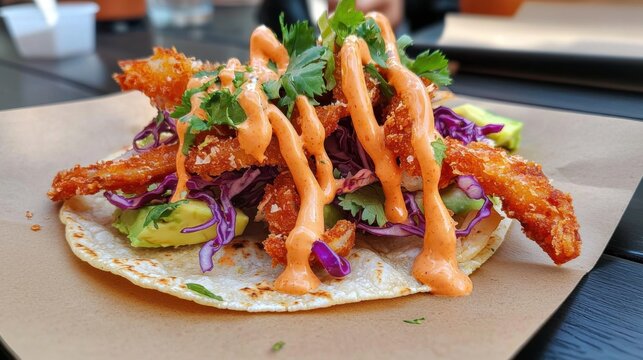 Delight in crispy softshell crab tacos wrapped in tortillas