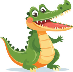 illustration of a crocodile, and alligator isolated on a white background