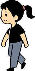 Cartoon Character Walking in Casual Attire