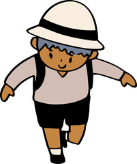 Child Walking in Summer Outfit